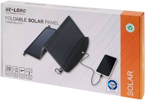 Re-Load power zonnepaneel 3 opvouwbare zonnepanelen met usb-a en usb-C poort waterbestendig - ideaal voor op reis of tijdens kamperen, geschikt voor het opladen van mobiele apparaten — afbeelding 2