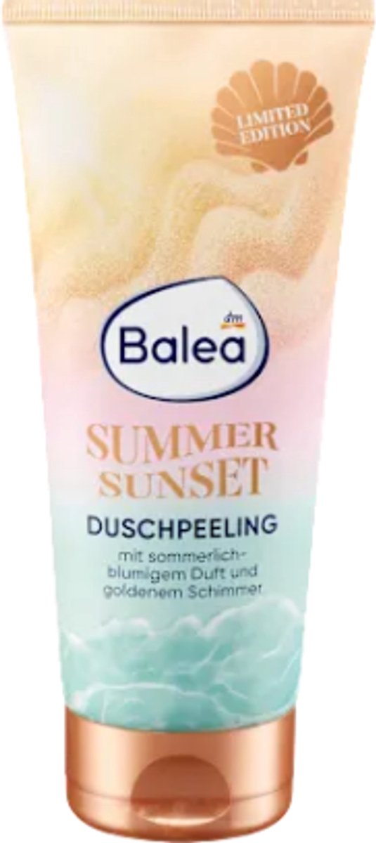Balea Douchepeeling - Shimmer Summer Sunset | 1x 200ml - Zomerbloemen geur & Gouden glitter
