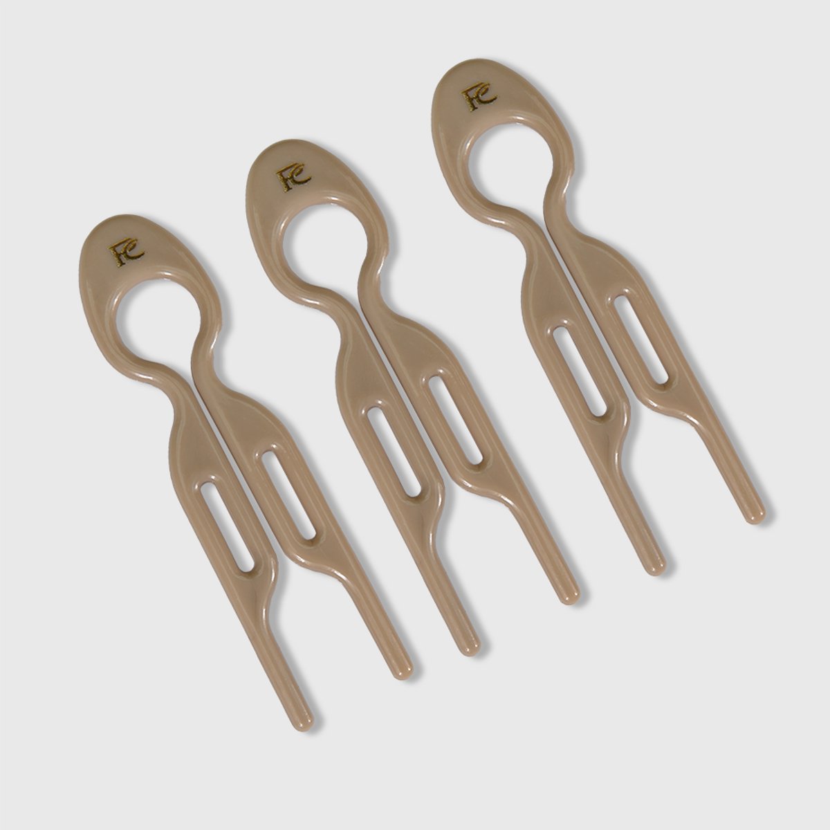 Pinclip Hairpin set van 3 Café Latte