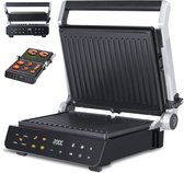Bol.com JAP Appliances Integrill - Grote contactgrill (2000W) met zwevende bovenplaat - 180ºC Uitklapbaar - Uitneembare platen -... aanbieding