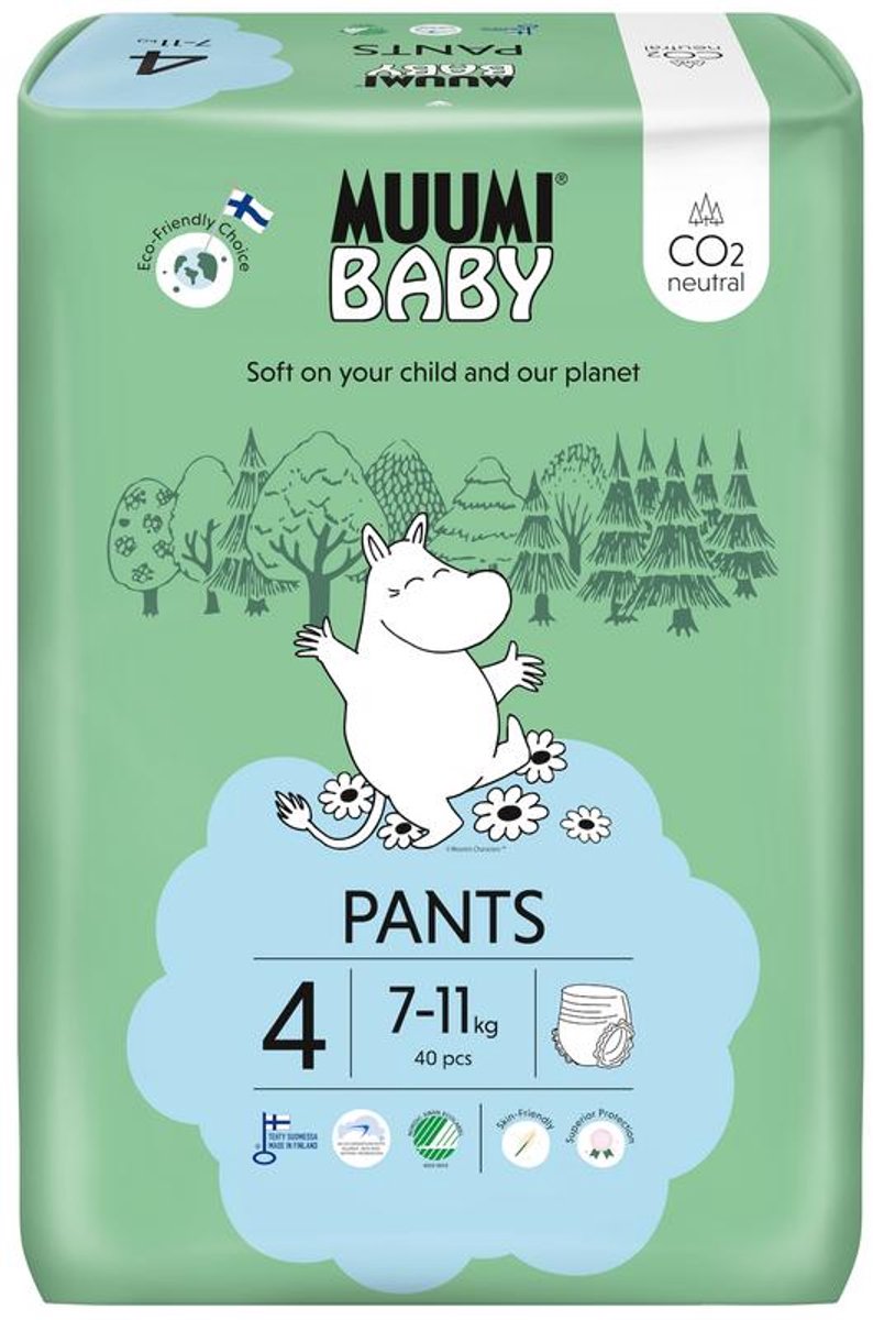 Muumi Baby Ecologische Luierbroekjes 4 Maxi 40ST