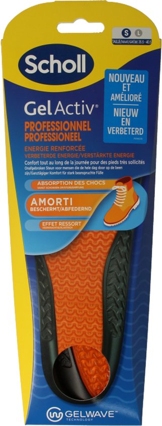 Scholl GelActiv Semelles intérieures Work & Boot Petite Taille 35,5-40,5 1 paire