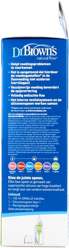 Dr. Brown's Options+ Anti-Colic Babyfles - Smalle halsfles - 120ml