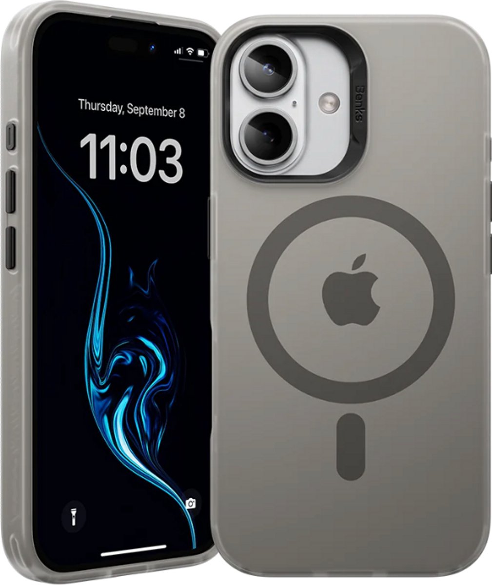BENKS Lucid Armor Phone Case for iPhone 16 - Natural Titanium Color - Scratch resistance - Anti Drop - Anti fingerprints