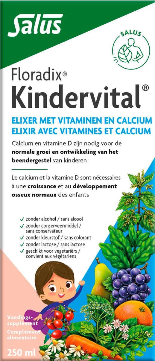 Goedkoopste Salus Floradix-Kindervital - Vitaminen - Botten groei bij kinderen - Met calcium vitamine D – 250ml