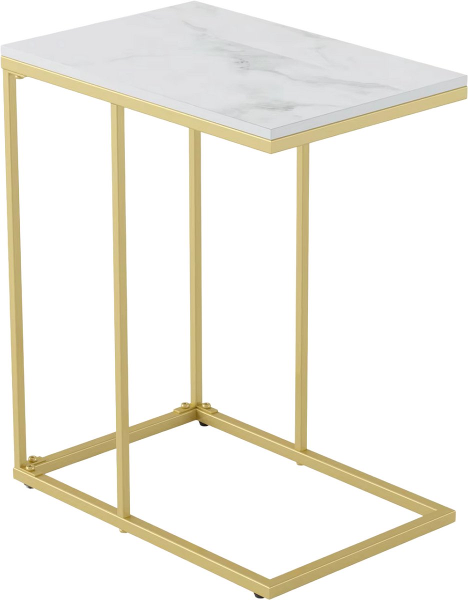 Vierkante salontafel - Woonkamer - Marmerlook - Bijzettafel - Side table