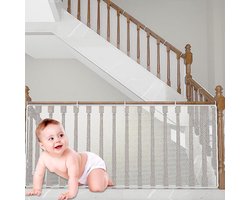 Allecto Plus - Trappenveiligheidsnet voor kinderen reling veiligheidsnet 2 m x 79 cm - Voorkom ongelukken op trappen met dit veiligheidsnet!