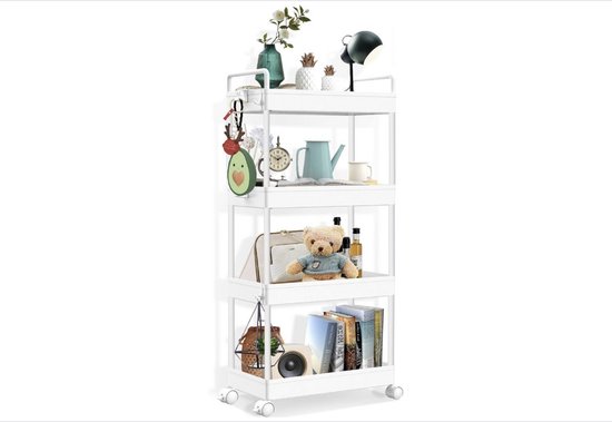 3-Tier Rolling Utility Cart - Mobiele opbergorganizer met