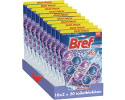 Bref - Power Activ - Lavendel - Toiletblok - Schoon en Fris Toilet - Vuilbeschermer - Voordeelverpakking - 10 x 2 Stuks
