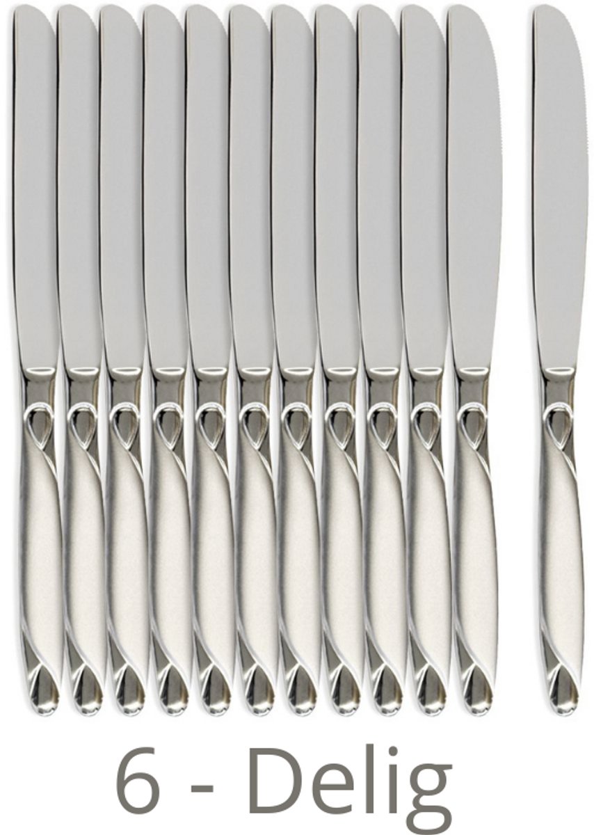Kochmann - 6x RVS Tafelmessen – Eetmessen Set – Roestvrij Staal – Vaatwasserbestendig - Kochmann 6-delige RVS Tafelmessen Set 18/10 – Luxe Eetmessen voor Thuisgebruik en Professioneel Horeca Bestek – Geschikt voor Restaurants, Cateringbedrijven