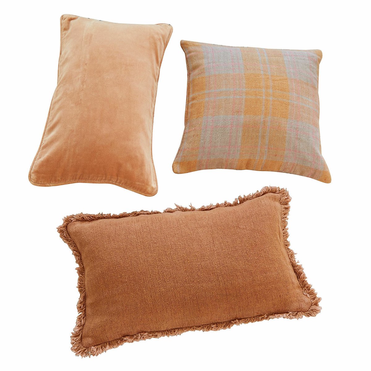 Loberon Kussenhoes set van 3 Léonille terracotta