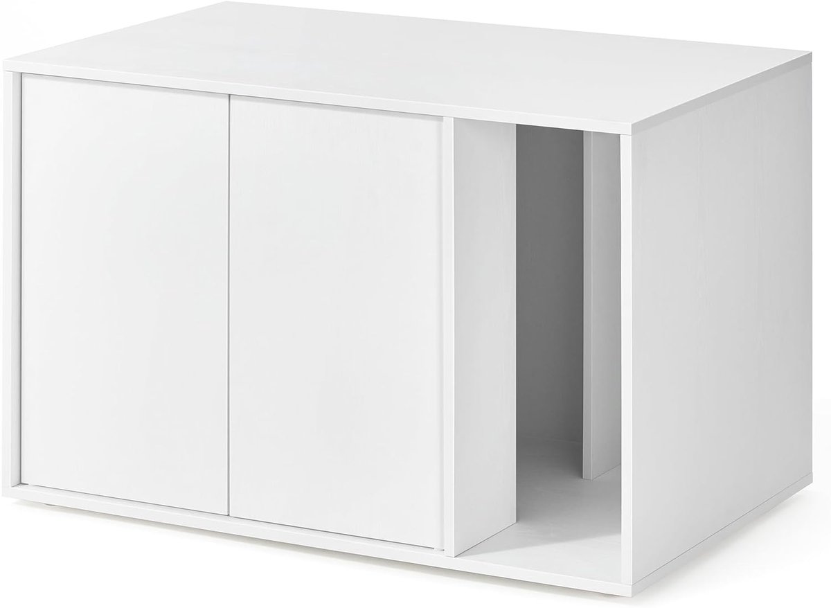 MAZAZU - Kattenbak - Kattenkast - Rechthoek - Wit - 80x50x50