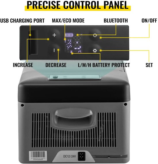 Koelkast - Minikoelkast - Koelkasten - Minikoelkast voor drankjes - Kleine Koelkast - 15L- 12/24V DC - Compressorkoeler voor op reis Camping Buitenactiviteiten van Merkloos — afbeelding 2