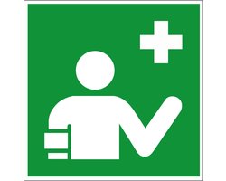 Eerstehulpverlener sticker - ISO 7010 - E064 100 x 100 mm
