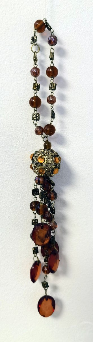 Decoratie - Hanger - Riverdale - Ibiza - Goud - 25x3cm. - Oranje - Sfeervol - Hand gemaakt.