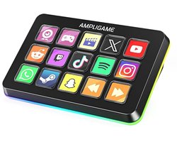 FIFINE - D6 - Mixer - RGB Studio Controller - 15 LCD Aanpasbare Toetsen - Podcast / Streaming / Gaming - Inclusief Gratis Software - Zwart