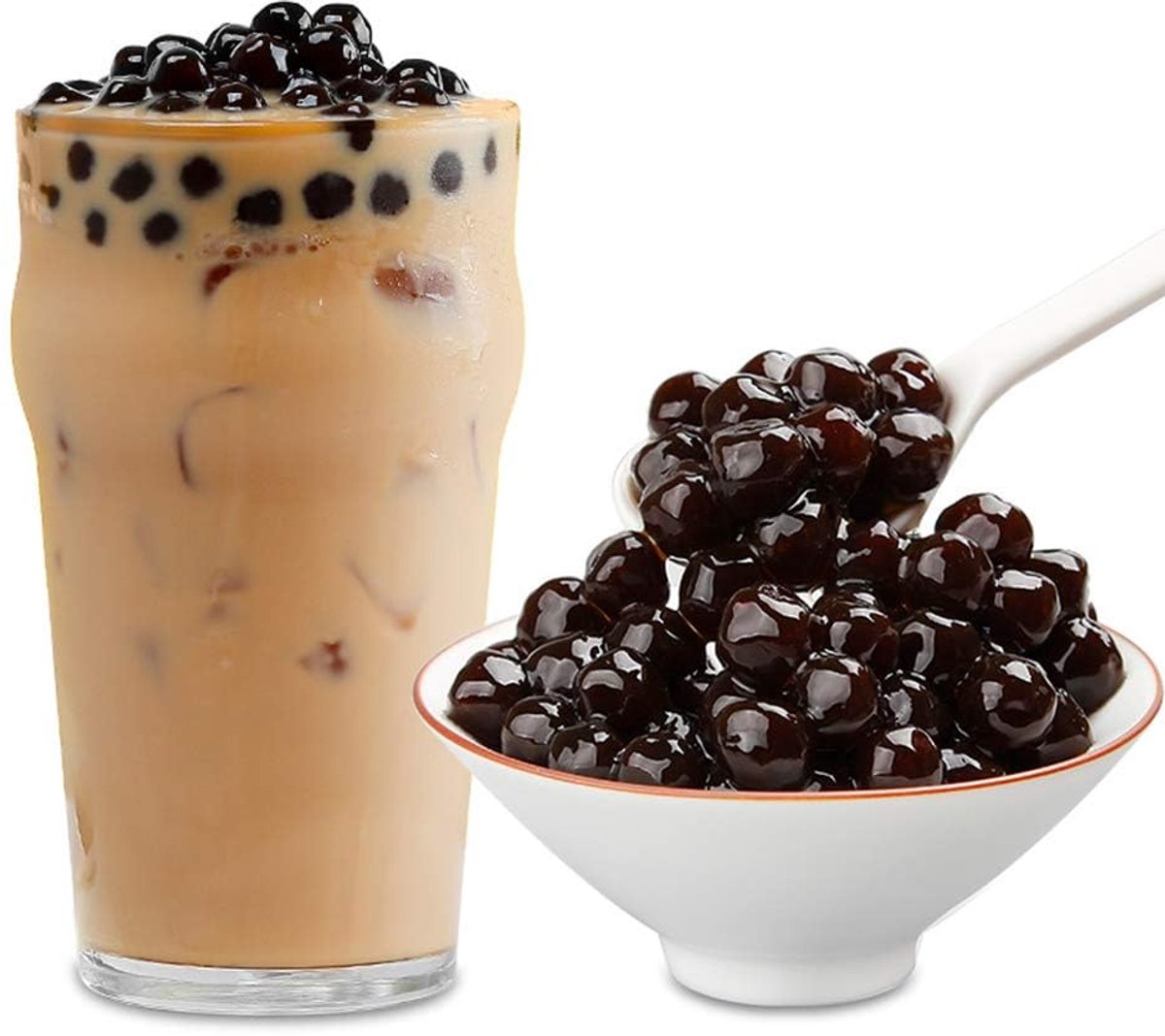 Kajal Echte Tapioca Parels voor Bubble Tea – 1 kg | Tapioca Boba Ballen voor Boba Melkthee | Perfect voor Boba Melkthee, IJskoffie, IJsthee, Slush en Gemengde Fruitdranken met Kajal Sticker