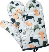 1 paire de Gants de four résistants à la chaleur, gants de barbecue, gants de cuisine et de gril, accessoires de barbecue, gants isolants thermiques, gants de cuisine en polyester