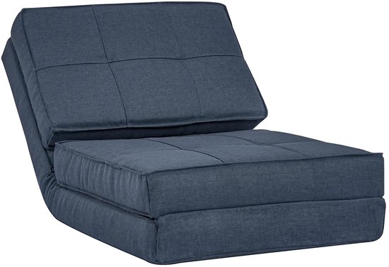 Pugsdrly Opvouwbare vloersofa slaapstoel vloerstoel 5-poots verstelbaar opvouwbare stoel slaapbank slaapbank eenpersoonsbank blauw 61 x 73 x 58 cm