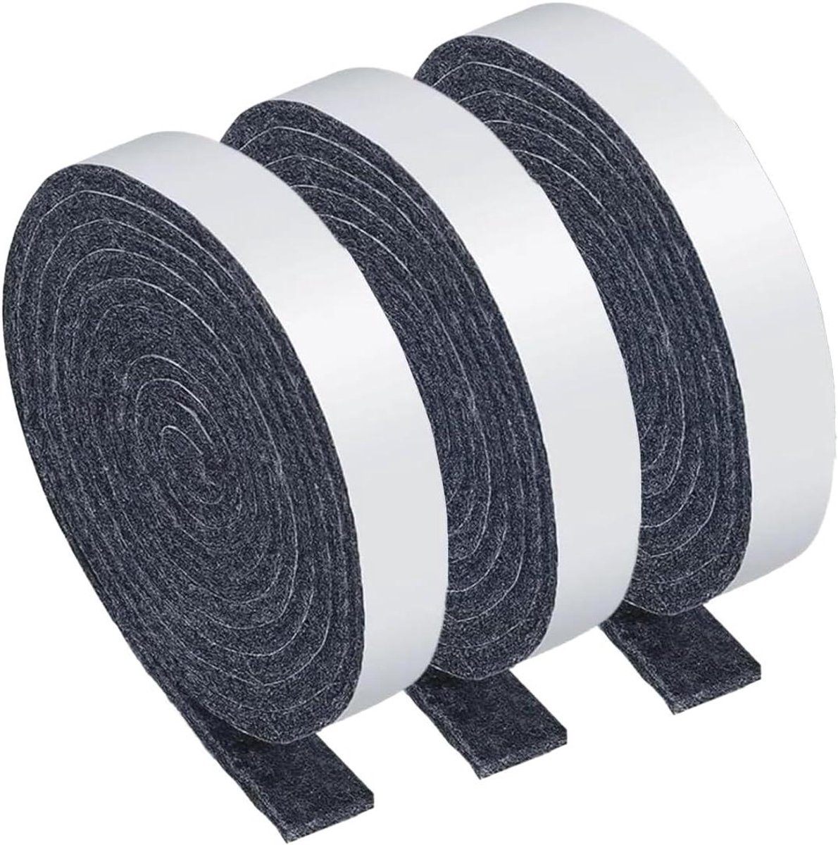 Allecto Plus - Zelfklevende viltglijders set - 3 stuks - Rol van 2 cm x 1 m - Vilt 5 mm dik - Duurzame viltrol - Vloerbescherming - Meubelpoten - Snijbaar op maat