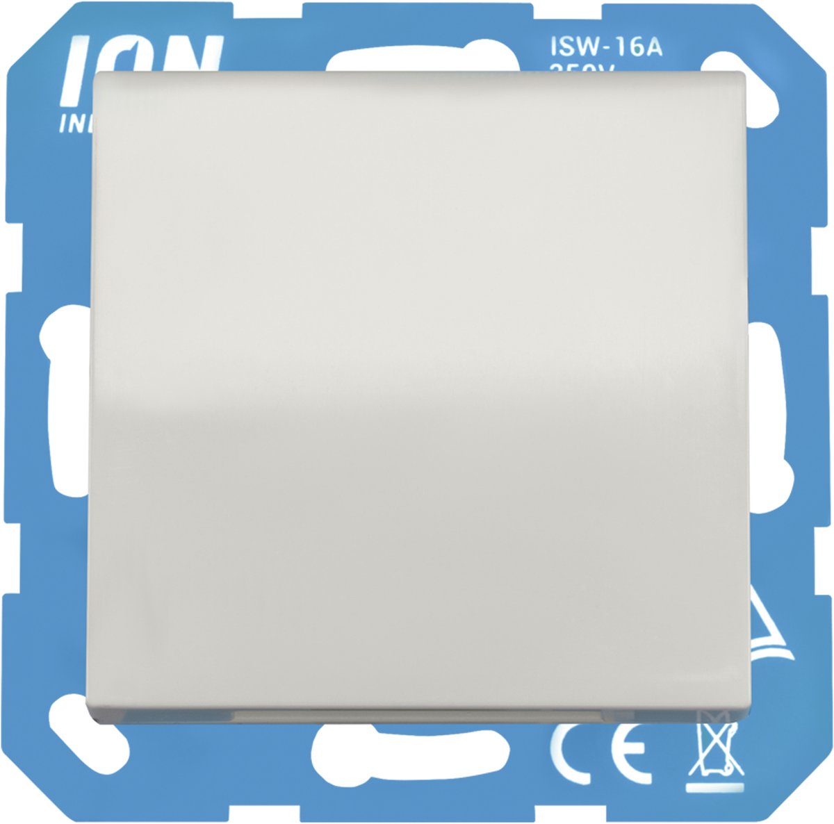ION industries stopcontact met randaarde en klapdekselsel en kinderbeveiliging - V1/J1 alpin wit mat (10.300.815) - wandcontactdoos