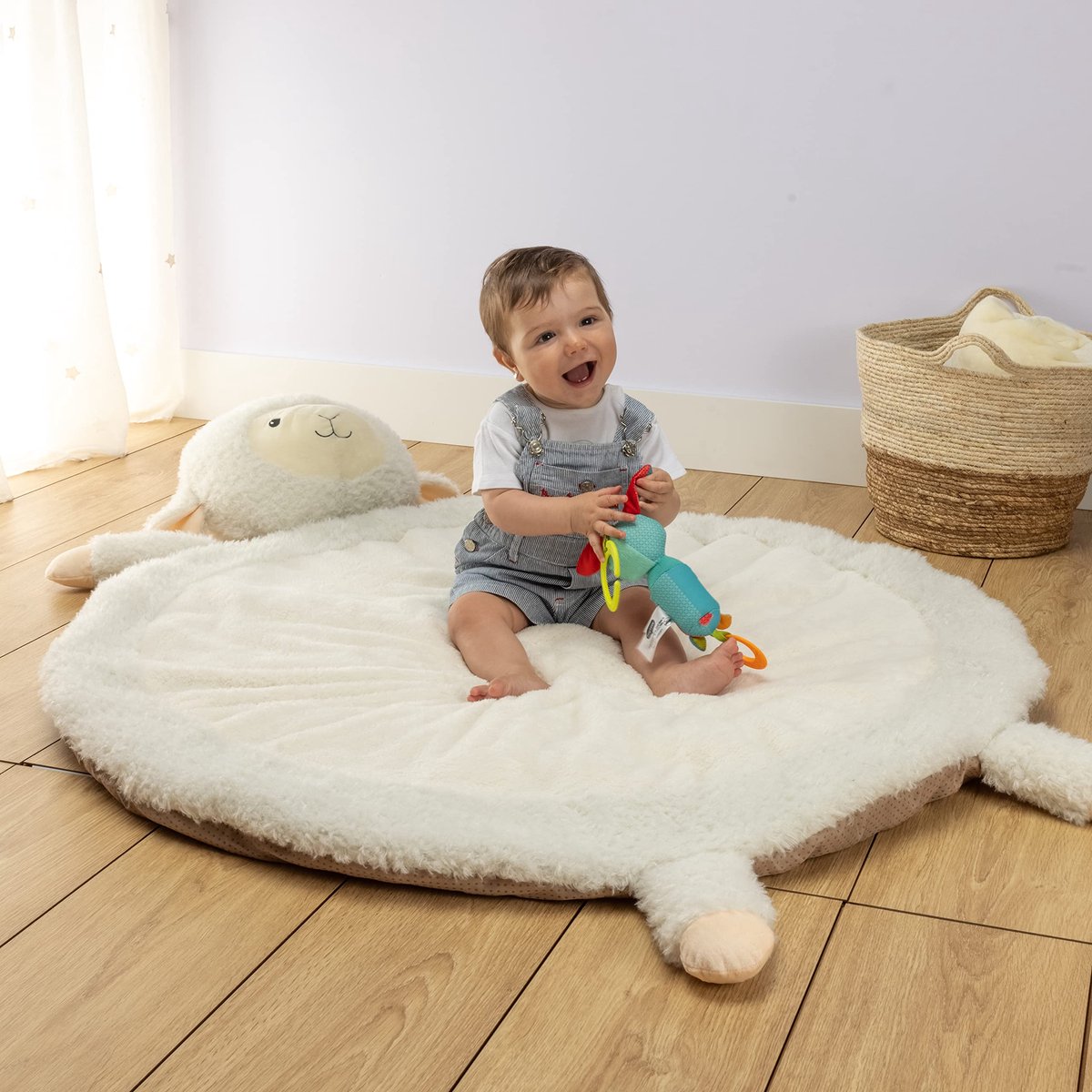 Ibenzoa® Kinderlijke Interactieve Kruipdeken en Speelmat met Pluche Vriend voor Baby's