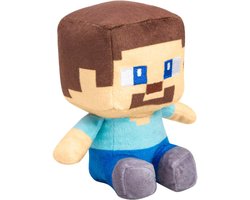 Steve Zittend Minecraft Pluche Knuffel 24 cm - A Minecraft Movie Plush - Speelgoed Film Knuffels voor Kinderen Jongens Meisjes - Steve Creeper Enderman Skeleton Zombie