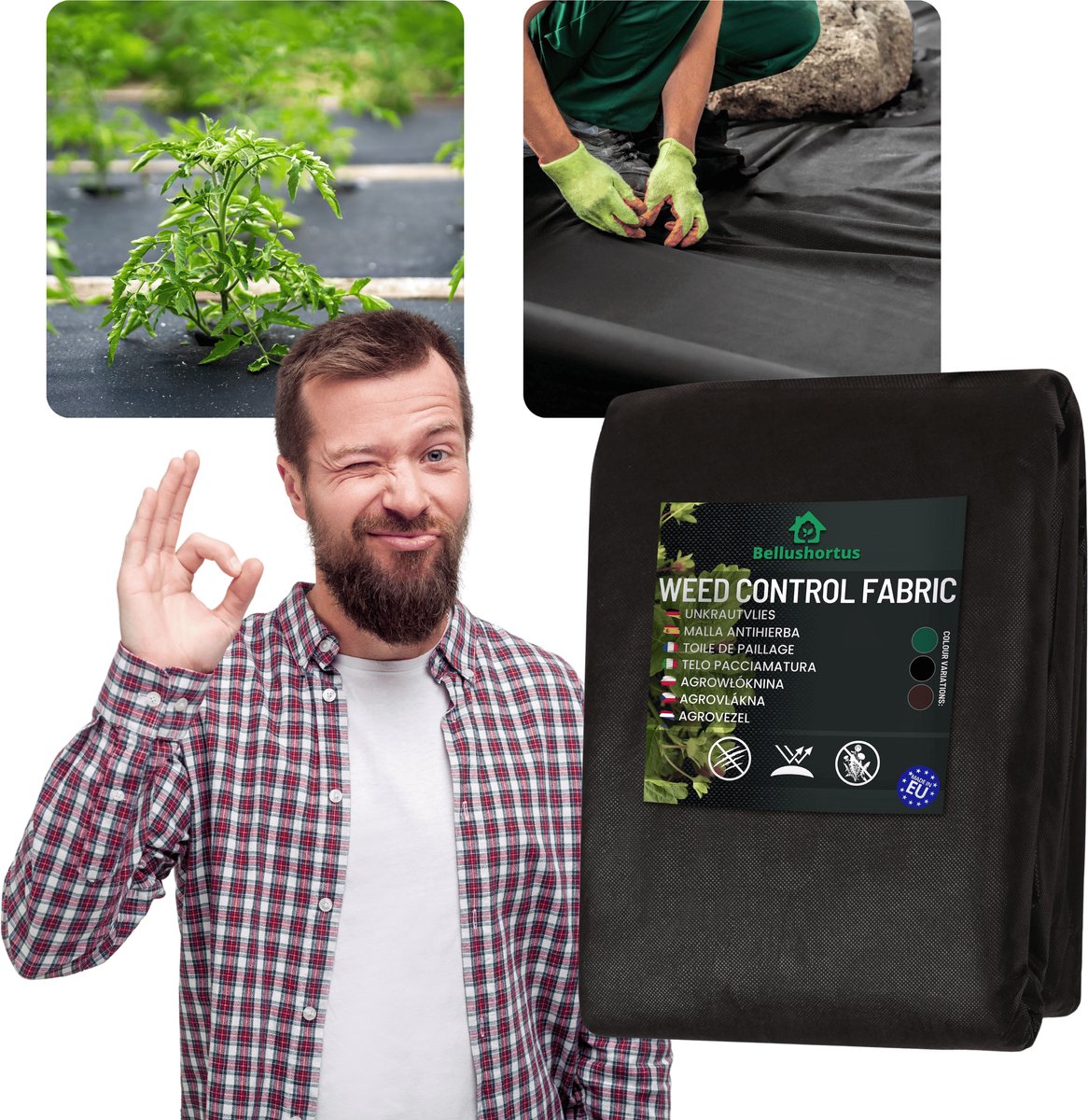 Anti-Worteldoek - gronddoek Onkruidvlies Tegen Onkruid Zwart | Agrotextiel, Tuinvlies 150g/m2 met UV-bescherming EU kwaliteit / 30m lang, 1.1m breed | Hoge UV-Stabilisatie | Niet-geweven Stof Opritdrainagedoek