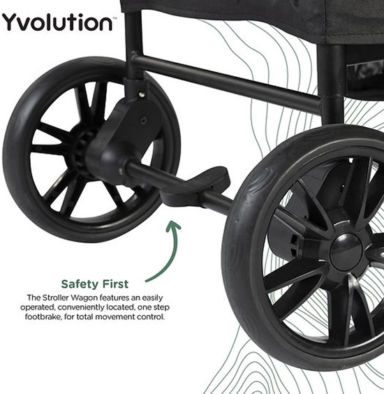 Yvolution - Stroller Wagon - Gemakkelijk Opvouwbare En Op Te Bergen Bolderkar Met Luifel - Luxe Kinderkar & Wandelwagen - Lichtgewicht & Opvouwbaar - Met Veilig Gordelsysteem En Verstelbare Duwstang van Merkloos — afbeelding 5
