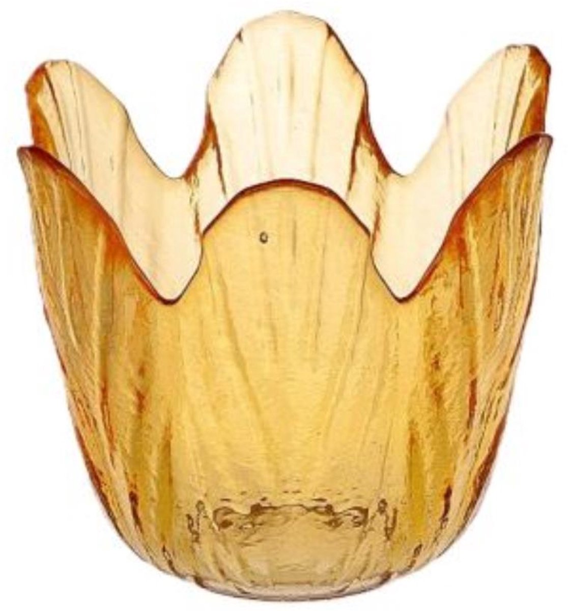 Waxinelichthouder tulp oranje Ø8xH8cm