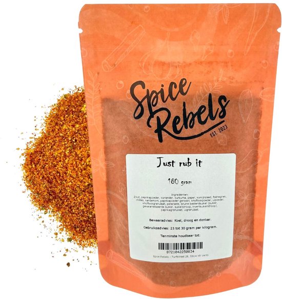 Spice Rebels - Just rub it - Dry Rub Mix - zak 180 gram - Kruidenrub