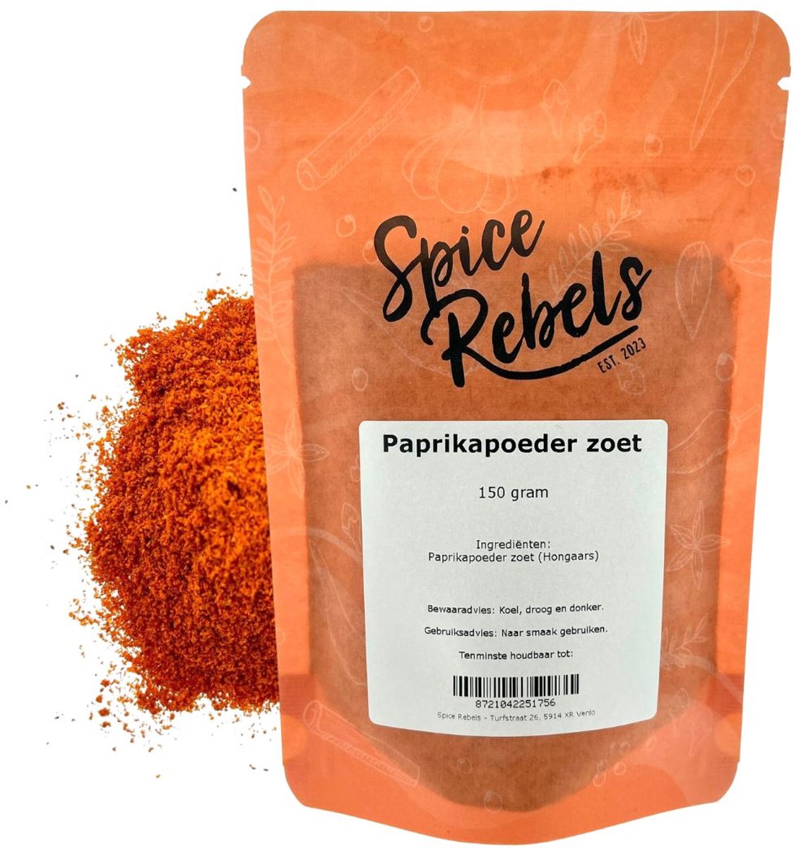Spice Rebels - Paprikapoeder zoet - zak 150 gram