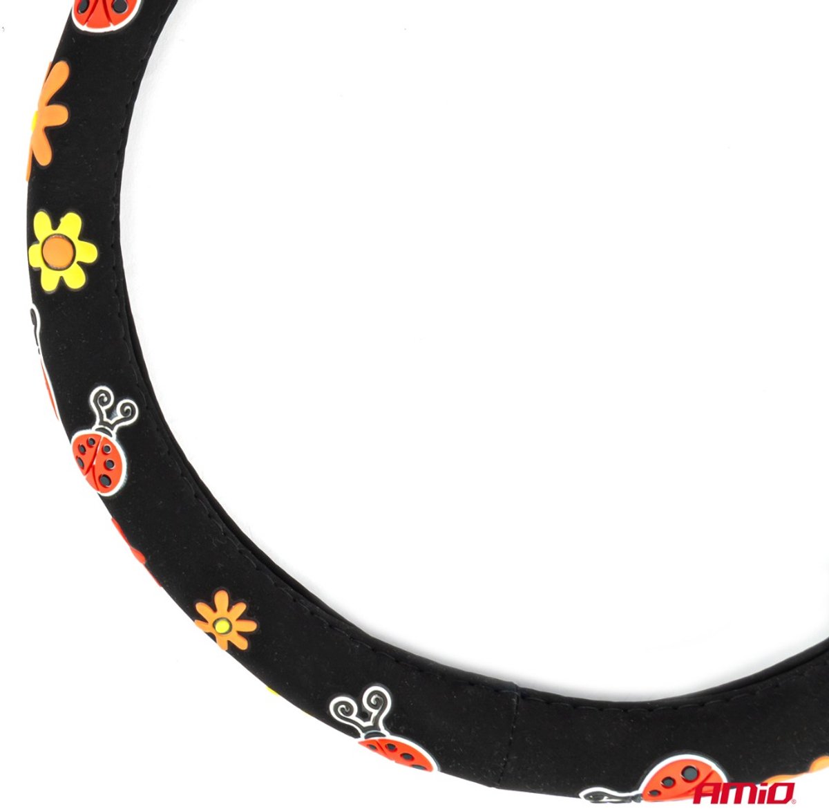 Auto stuur hoes – 37 tot 39cm – Bloemen en lieveheersbeestjes