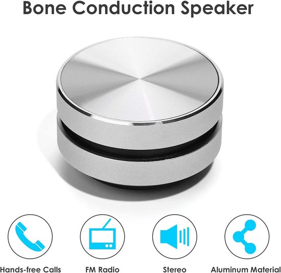 Bluetooth mini-luidspreker - draagbare, draadloze luidspreker met beengeleiding, stereobasgeluid, creatieve draagbare luidsprekers, mini-formaat muziekspeler voor thuis, buiten en op reis, zwart van Merkloos — afbeelding 3