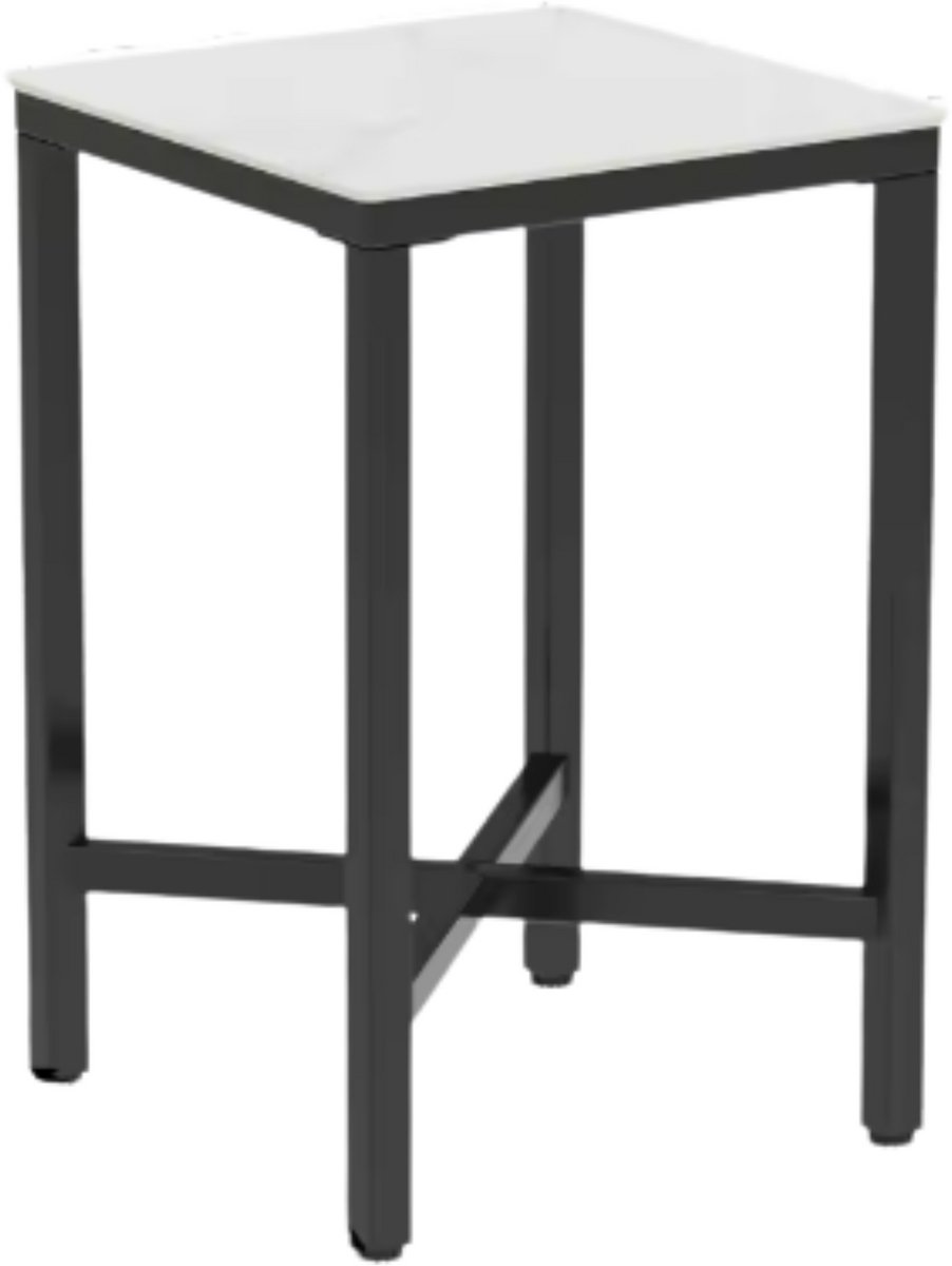 Bolt Edge Nervio Bartafel - 120cn - Voor binnen - Keuken, woonkamer, restaurant - Marmer look - 4 personen - Mat zwart