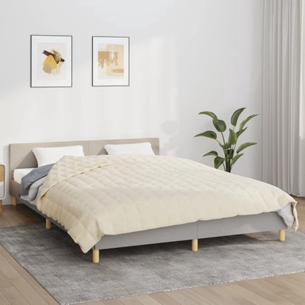 Thuys – Dekbed 200x200 – Dekbedovertrek 200x200 Tweepersoons – Zomerdekbed – 200cm x 200cm x 10cm – Crème