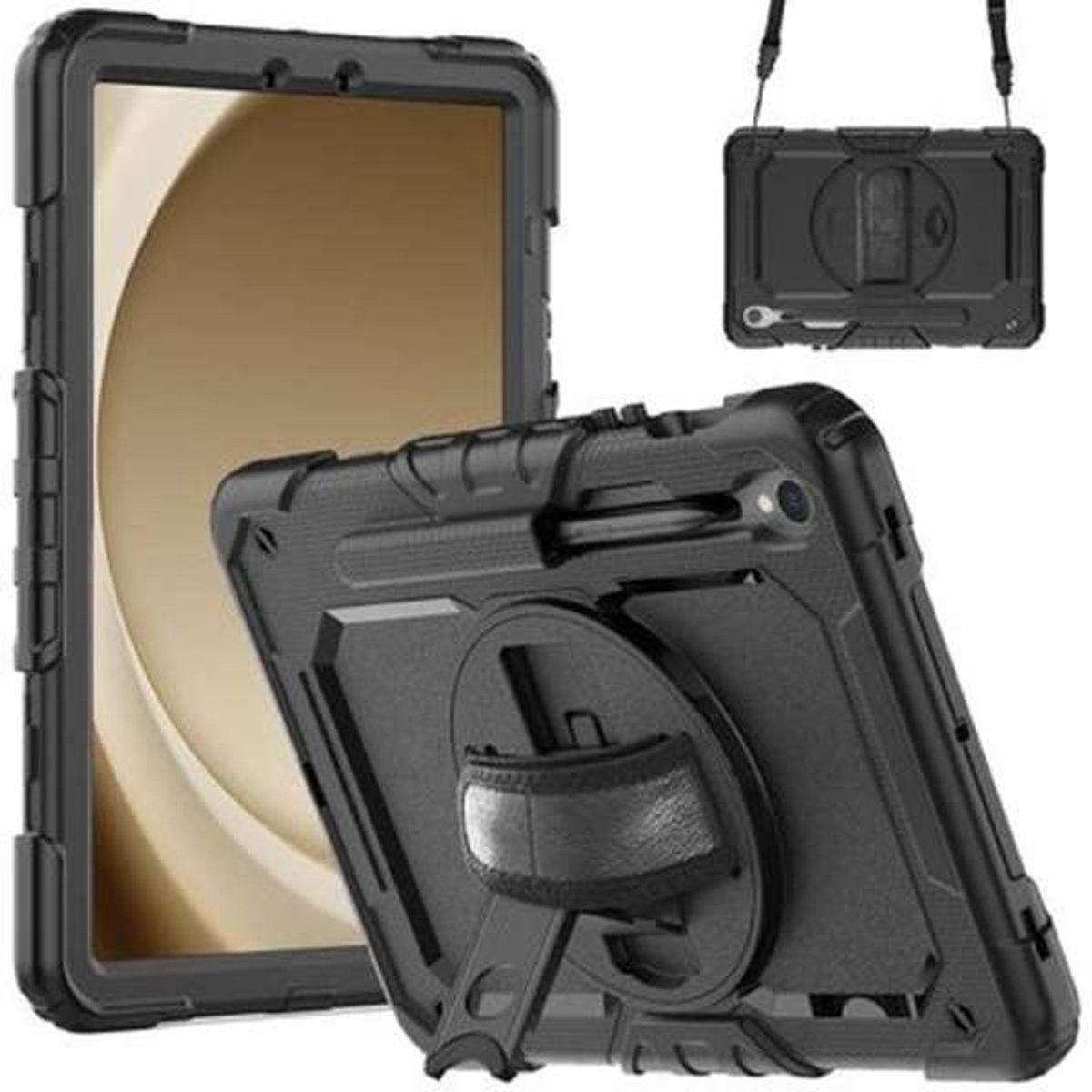 Just in Case Samsung Galaxy Tab S9/S9 FE/S10 FE/S10 Lite Rotating Back Cover Zwart