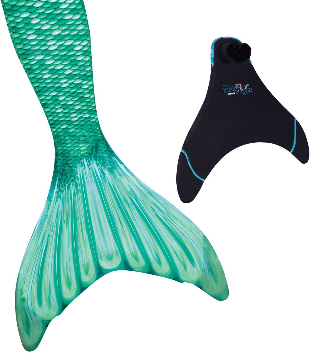 Zeemeerminstaart voor kinderen maat 10 (134-146) - Fin Fun Celtic Green set met monovin met voetvakjes
