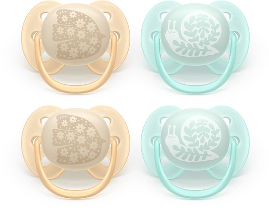 Philips Avent Ultra Soft - Superzachte siliconen fopspeen (0-6 mnd) - Voor gevoelige huid - 4 stuks - SCF091/49 van Philips Avent — afbeelding 2