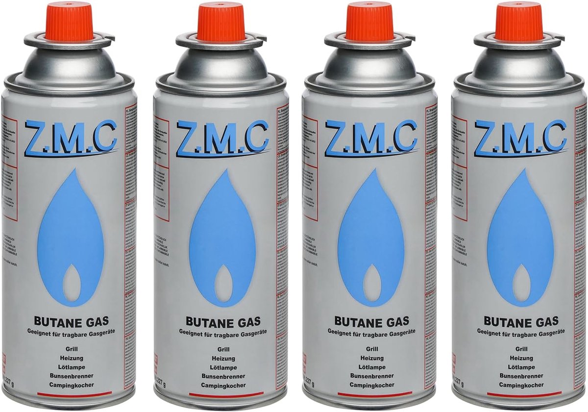 Z.M.C Butaangaspatronen 227 g met ventieltype MSF-1a, universele butaangaspatronen met bajonetaansluiting Gaspatroon voor kampeerkooktoestellen, gasverwarming, gasbrander, onkruidbrander