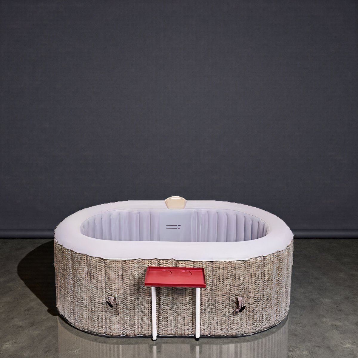Luxe Opblaasbare Whirlpool Mountine 120 | 2-Persoons Jacuzzi Bubbelbad | Rond Rotan Design | Inclusief Onderlegger & Thermische Afdekking | 190x120x65 cm – 500L Capaciteit hometotry