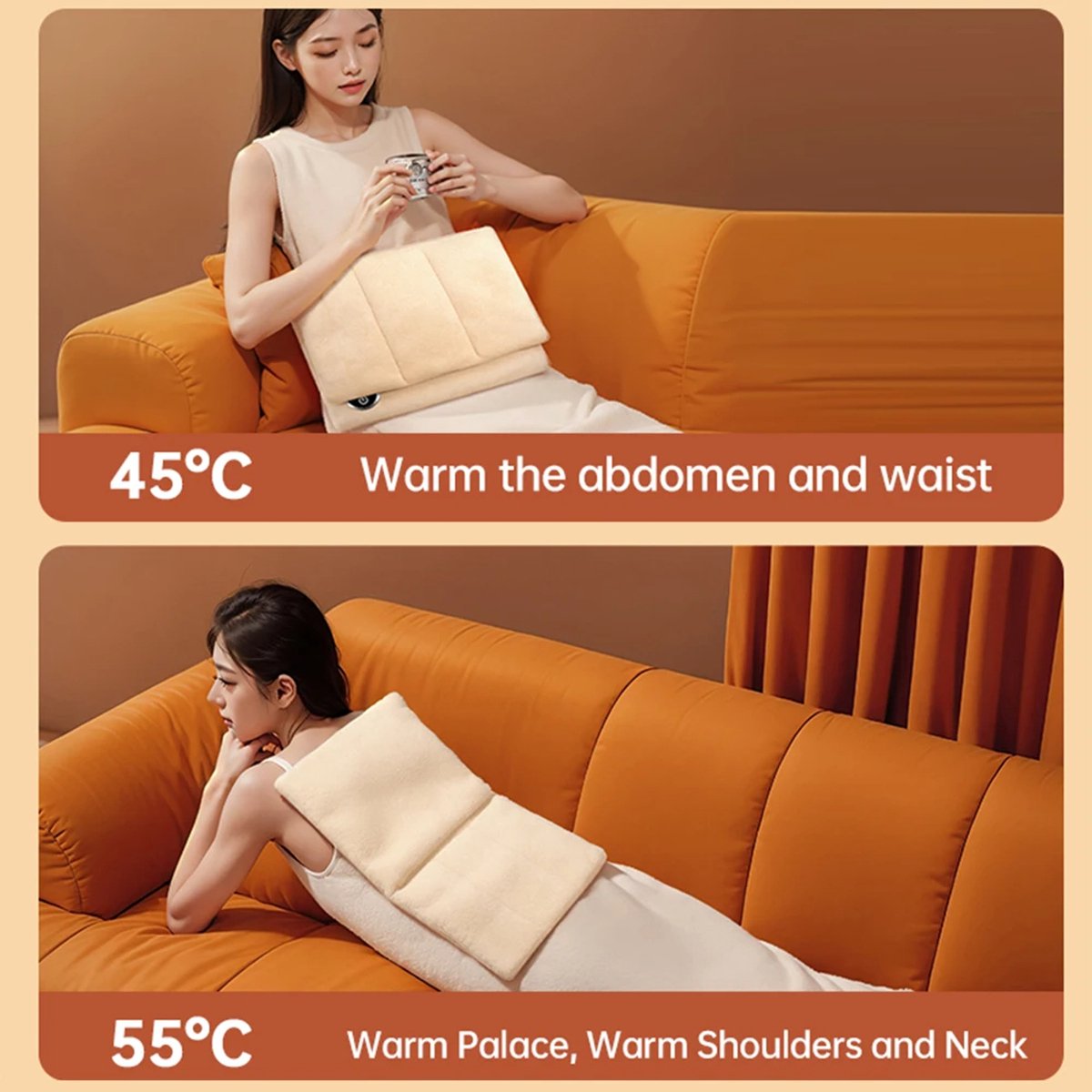 Elektrische Handwarmer met 3 Temperatuurstanden (37°C/45°C/55°C) – USB Grafeen Verwarmingspad – Draagbare Warme Handen Heater & Zitverwarming Mat — cadeau in Cadeau-ideeën - foto 7