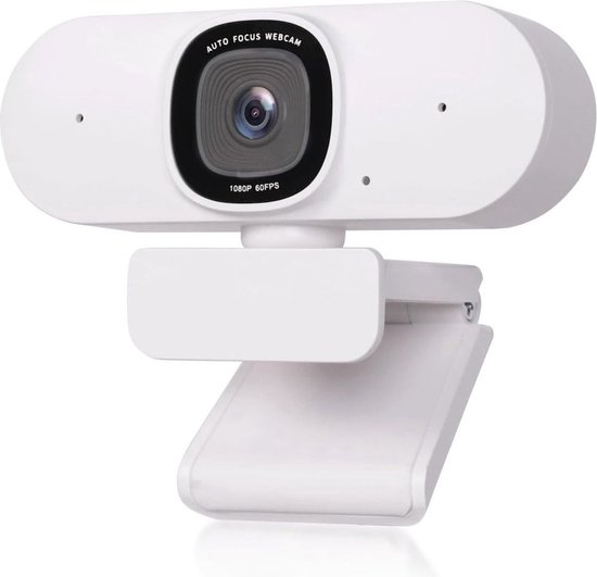 QPFO® Webcam Voor PC - Full HD 1080p - Streaming Camera - Ingebouwde Microfoon - USB Plug en Play - Wit