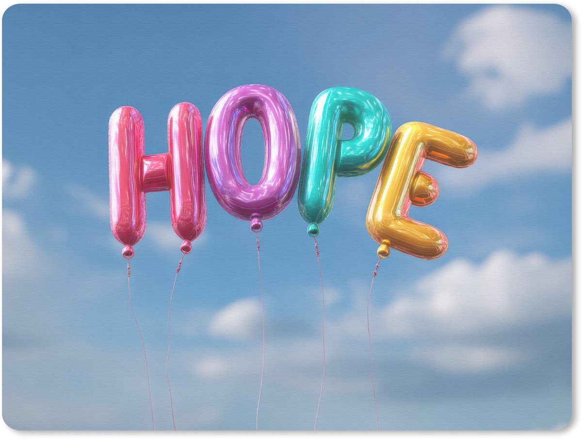 Muismat 23x19 cm - Mousepad Ballonen - Lucht - Hope - Muismatten
