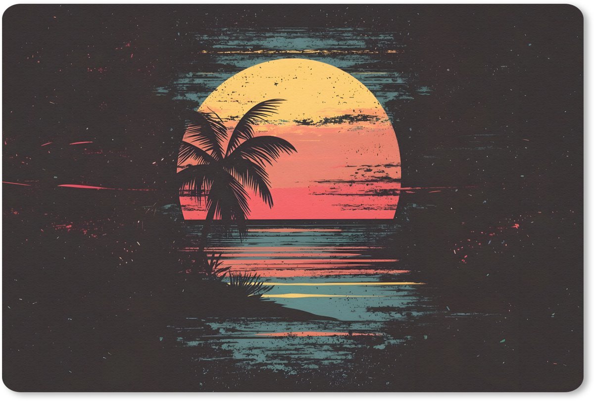 Muismat 27x18 cm - Mousepad Strand - Minimalistisch - Zon - Oranje - Muismatten