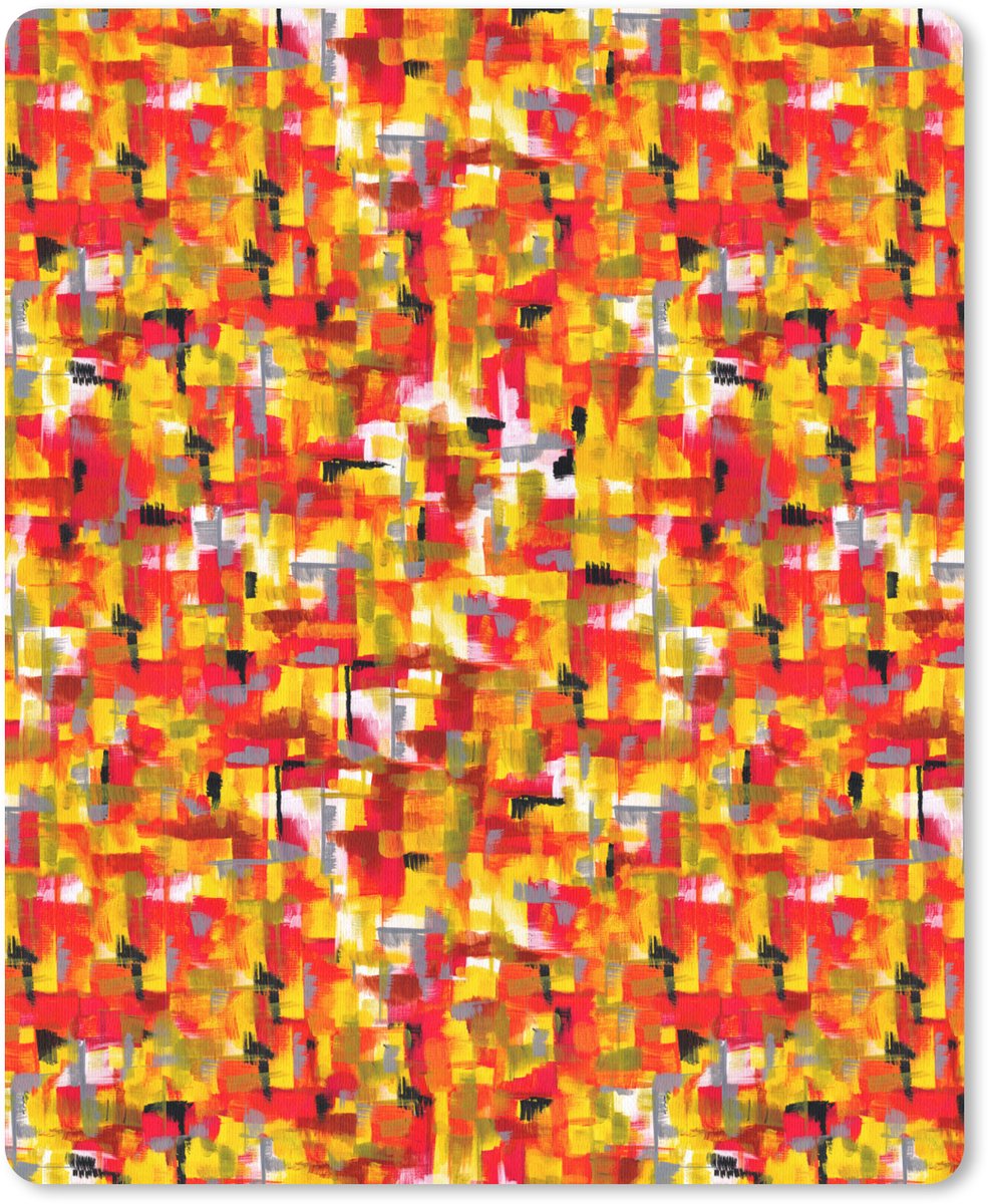 Muismat 19x23 cm - Mousepad Abstract - Verf - Rood - Muismatten