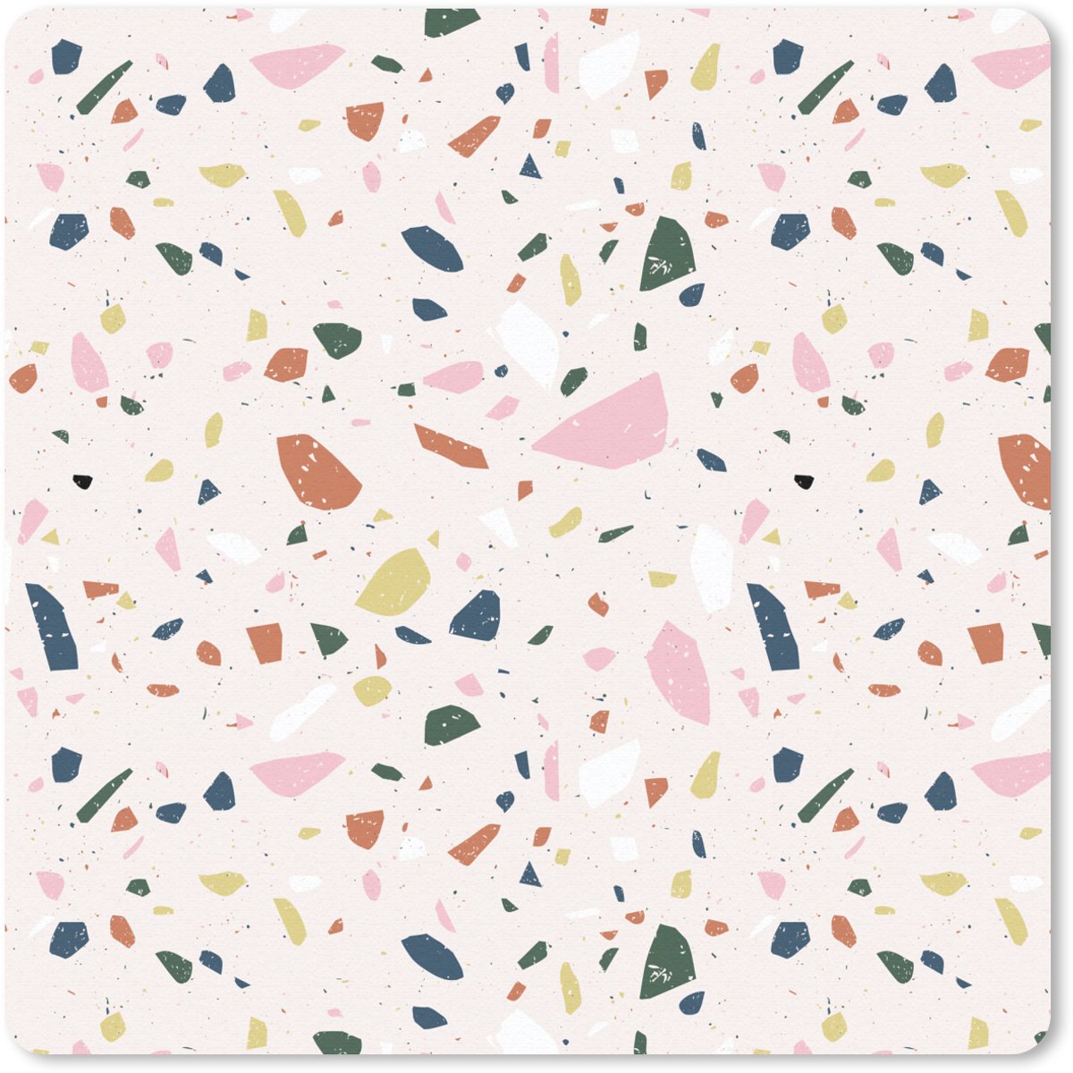 Muismat 20x20 cm - Mousepad Terrazzo - Patroon - Kleurrijk - Muismatten