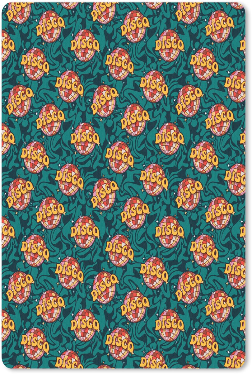 Muismat 18x27 cm - Mousepad Groen - Disco - Patroon - Muismatten