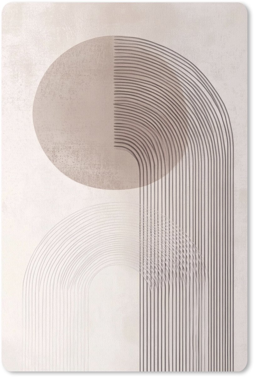 Muismat 18x27 cm - Mousepad Minimalistisch - Cirkel - Lichtgrijs - Muismatten