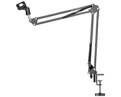 Microfoonstandaard Boom Arm voor Blue Yeti, Nano, HyperX QuadCast, Elgato Wave en andere Microfoon, Mic Stand met 3/8" tot 5/8" Microfoonclip, Kabelbinders